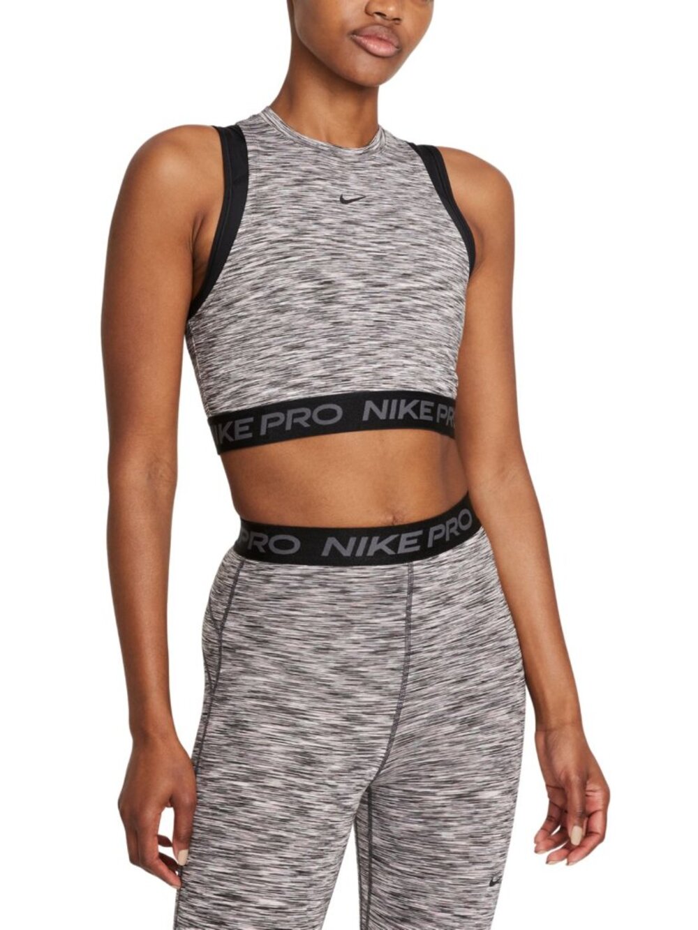 Nike Womens Pro Space Dye Crop Tank Top